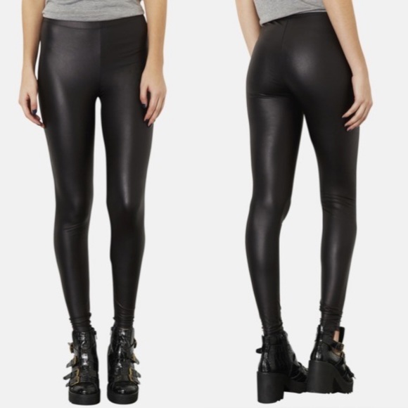 Topshop Pants - Topshop Black Faux Leather Leggings